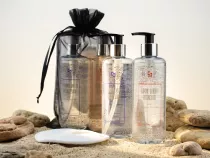 Beauty-Day Italy gift set with shampoo, shower gel, and soap dispenser and scrub sponge