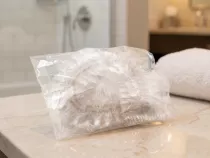 Cuffia doccia in plastica imbustata