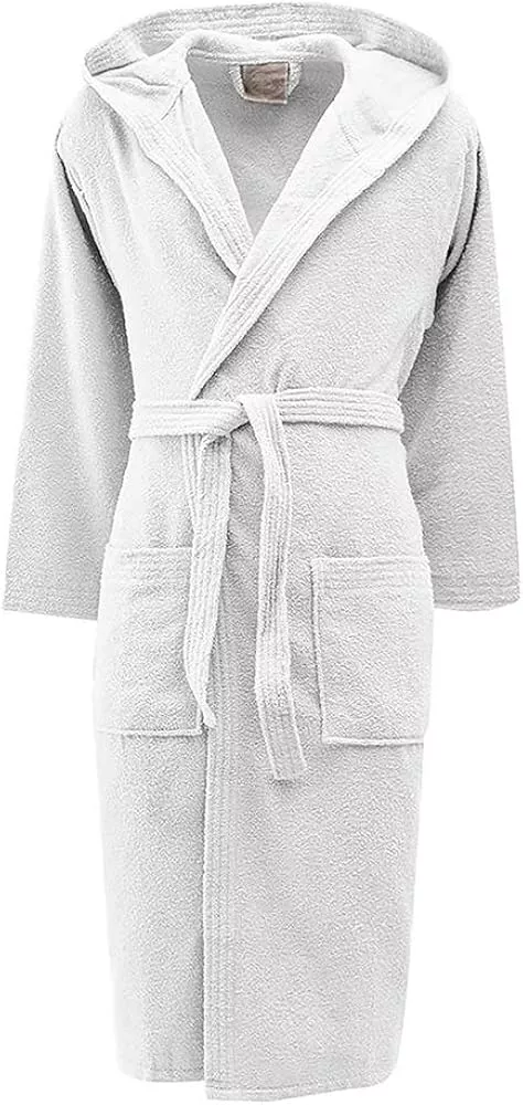 Sophie white bathrobe size S in 100% cotton hotel terry
