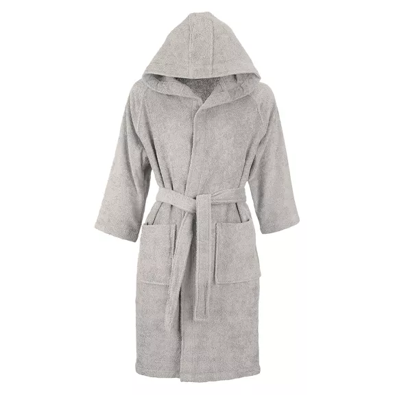 Accappatoio in cotone con cappuccio taglia l colore ice