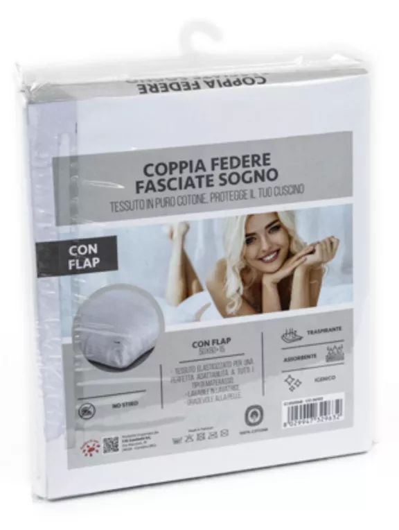 Pillowcase with zip 52x82 cm pair of pillowcases Sogno hotel