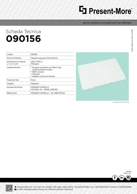 45x70 cm 100% white cotton hotel bath mat