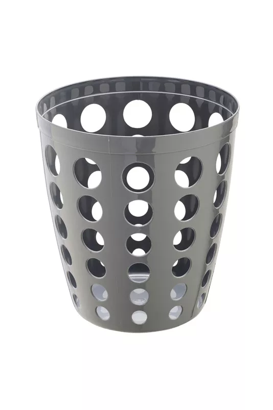Gettacarte grigio in plastica traforata da 12 litri